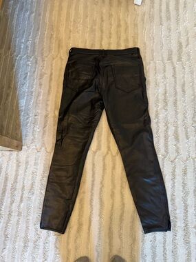 MOTHER High Waisted Vamp Faux Leather Pants - Black